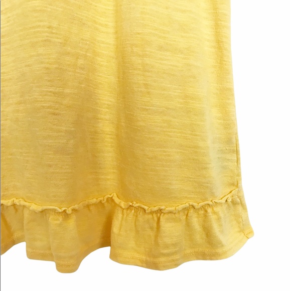 Anthropologie Maeve Ruffle Split Back Tank Yellow - Picture 5 of 7